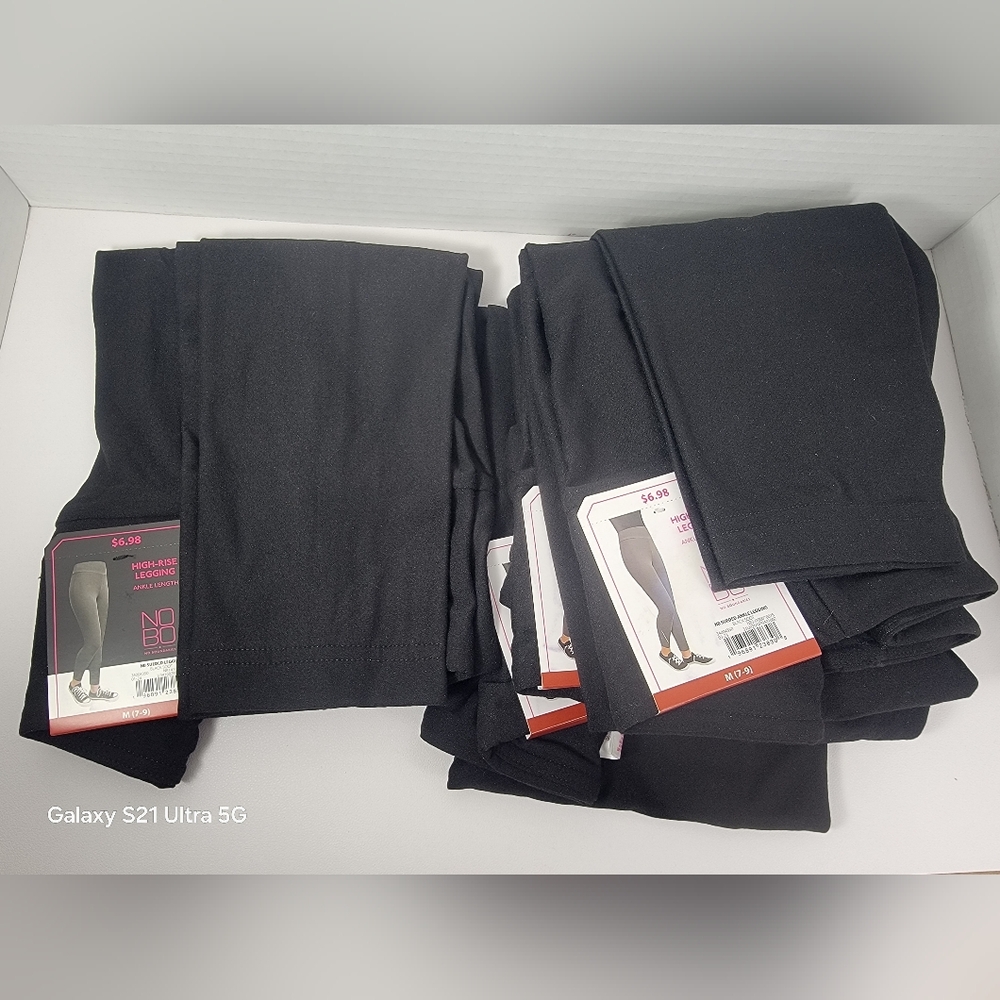 No Boundaries NOBO High Rise Black Ankle Leggings  Size M (7-9) 4 PACK